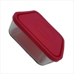 Glass casserole, square, Eljado, capacity 2.10 l, plastic cover